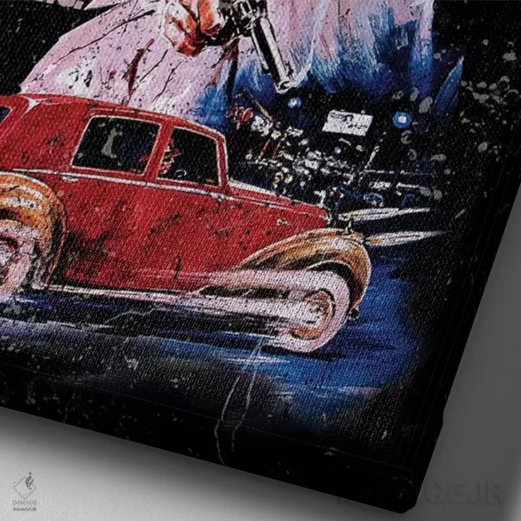 تابلو دکوراتیو پوستر تبلیغاتی فیلم شفت اثر رادیو دیز - نمای نزدیک بافت بوم