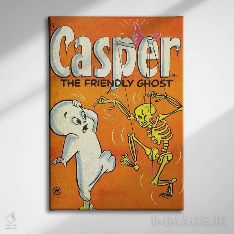 تابلو دکوراتیو اسکلت زرد اثر رادیو دیز - نمای روبهرو روی دیوار