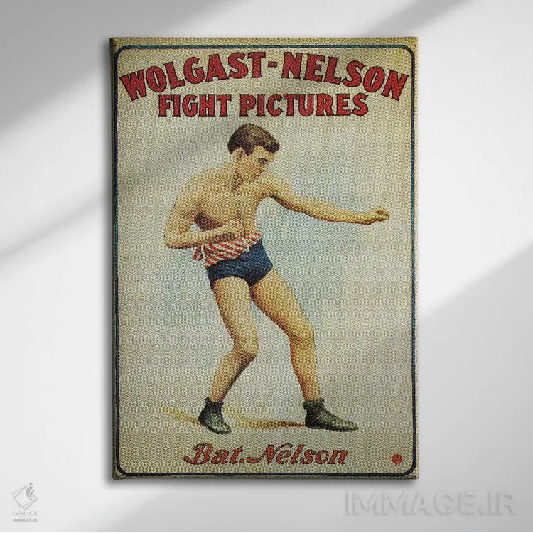 تابلو دکوراتیو مبارزه وولگاست و نلسون اثر رادیو دیز - نمای روبهرو روی دیوار