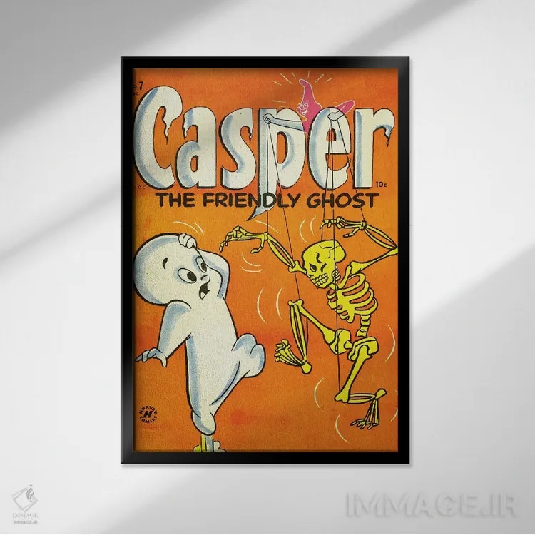 تابلو دکوراتیو اسکلت زرد اثر رادیو دیز - نمای قابدار مشکی