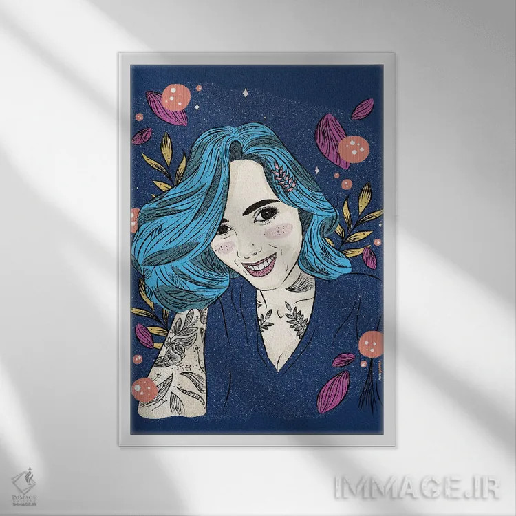 تابلو دکوراتیو جولی فی اثر رافائل گومز - نمای قابدار سفید