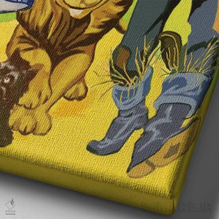 تابلو دکوراتیو کتاب کمیک جادوگر اثر رادیو دیز - نمای نزدیک بافت بوم