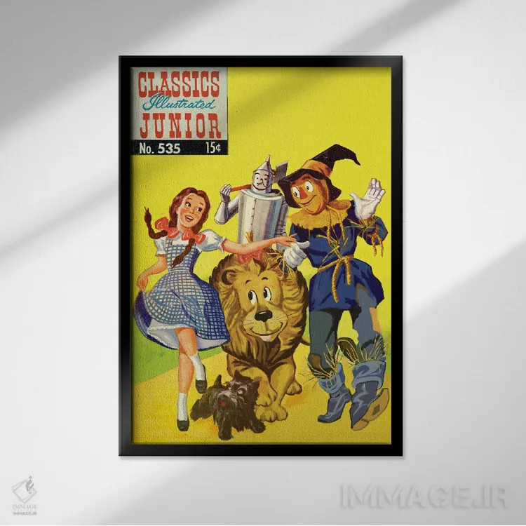 تابلو دکوراتیو کتاب کمیک جادوگر اثر رادیو دیز - نمای قابدار مشکی