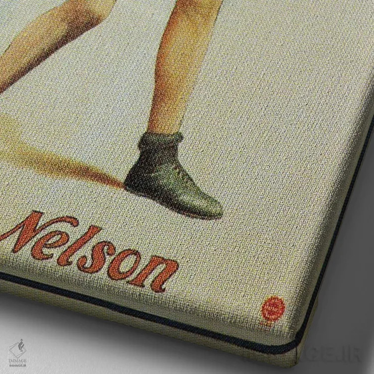 تابلو دکوراتیو مبارزه وولگاست و نلسون اثر رادیو دیز - نمای نزدیک بافت بوم