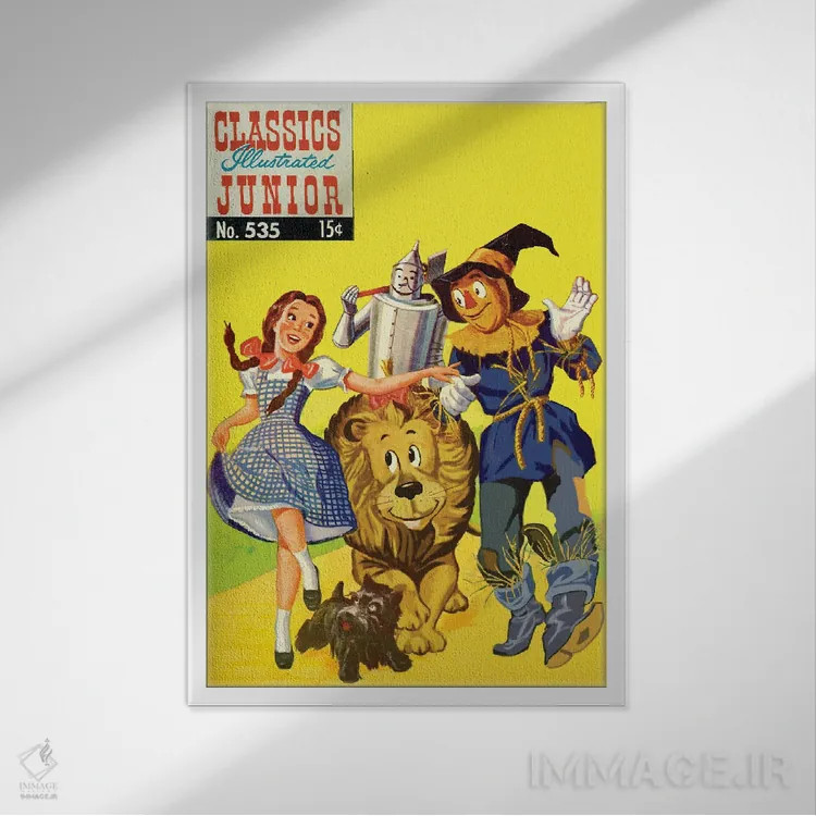 تابلو دکوراتیو کتاب کمیک جادوگر اثر رادیو دیز - نمای قابدار سفید