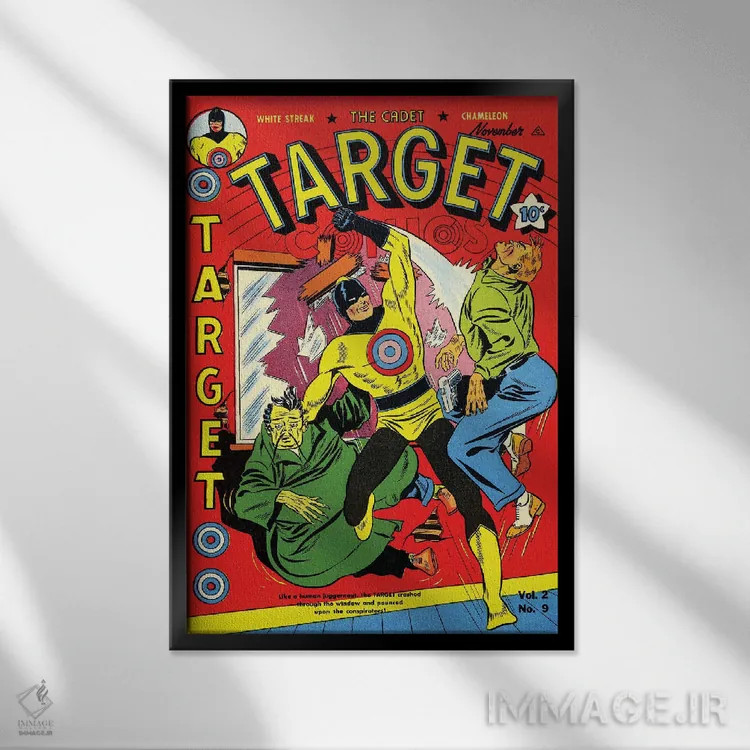 تابلو دکوراتیو تارگت ۲-۹ نوامبر اثر رادیو دیز - نمای قابدار مشکی