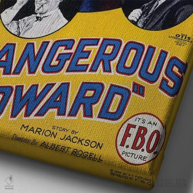 تابلو دکوراتیو بزدل خطرناک یک اثر رادیو دیز - نمای نزدیک بافت بوم