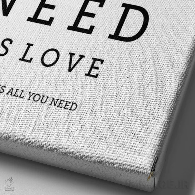 تابلو دکوراتیو همه چیزی که نیاز داری عشق است اثر رافائل گومز - نمای نزدیک بافت بوم
