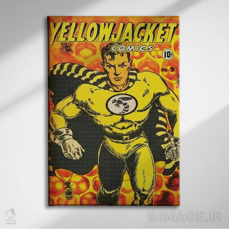 تابلو دکوراتیو ژاکت زرد شماره نهم اثر رادیو دیز - نمای روبهرو روی دیوار