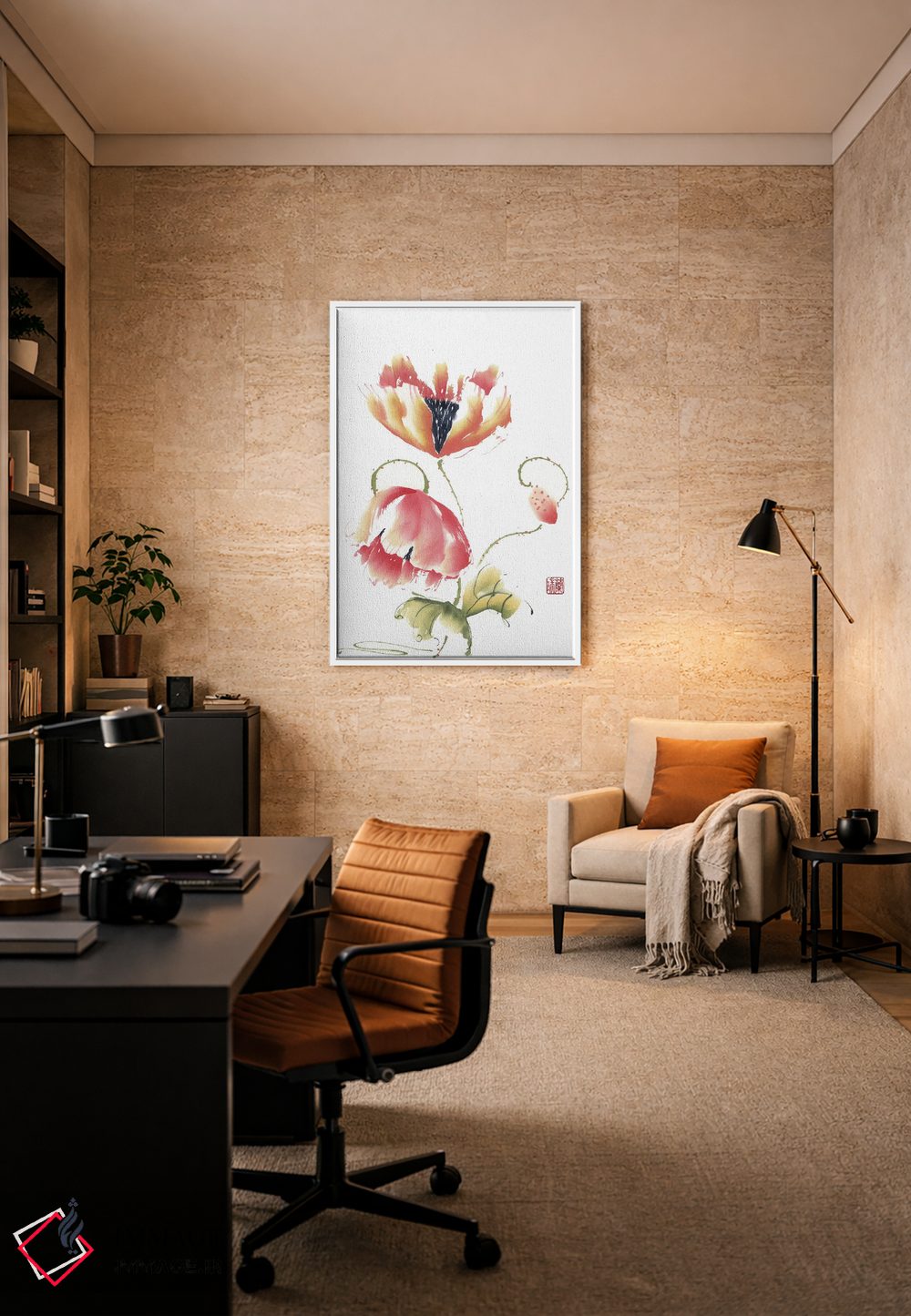 تابلو دکوراتیو شکوفایی شقایق اثر نان ری - D6W