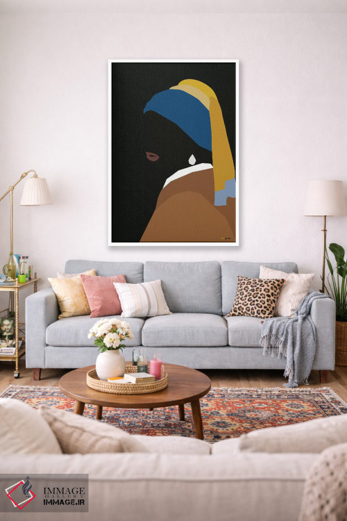 تابلو مینیمال دختر با گوشواره اثر رافائل گومز - D1W