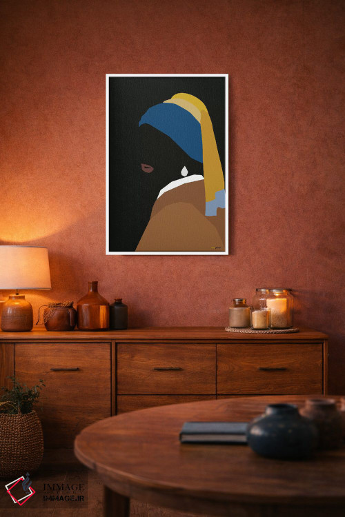 تابلو مینیمال دختر با گوشواره اثر رافائل گومز - D2W