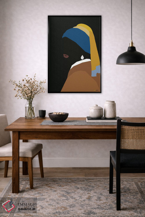 تابلو مینیمال دختر با گوشواره اثر رافائل گومز - D3B