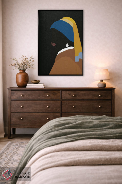 تابلو مینیمال دختر با گوشواره اثر رافائل گومز - D4B