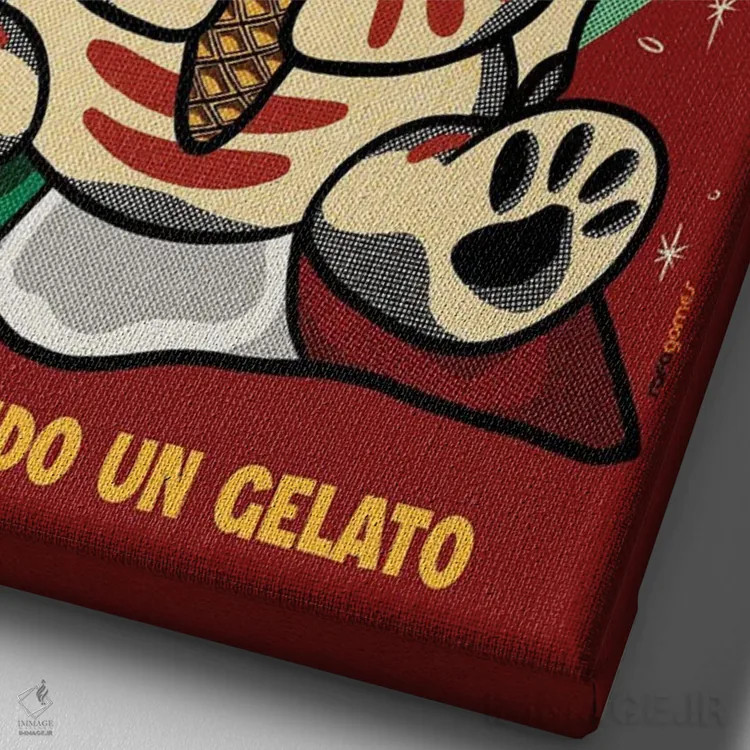 تابلو دکوراتیو چه گرم است اثر رافائل گومز - نمای نزدیک بافت بوم