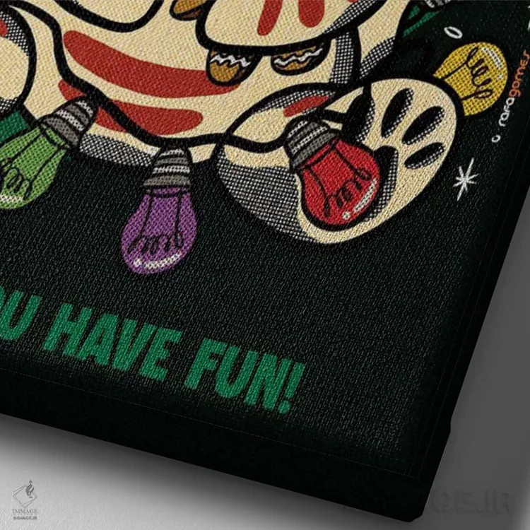 تابلو دکوراتیو کریسمس مبارک برادران اثر رافائل گومز - نمای نزدیک بافت بوم