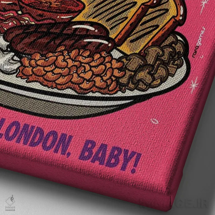 تابلو دکوراتیو پر از انرژی اثر رافائل گومز - نمای نزدیک بافت بوم