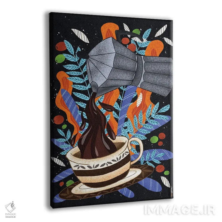 تابلو دکوراتیو اول قهوه اثر رافائل گومز - نمای پرسپکتیو محصول