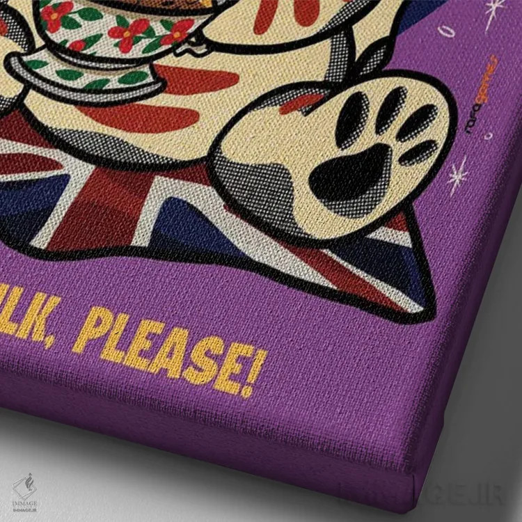 تابلو دکوراتیو وقت چای اثر رافائل گومز - نمای نزدیک بافت بوم