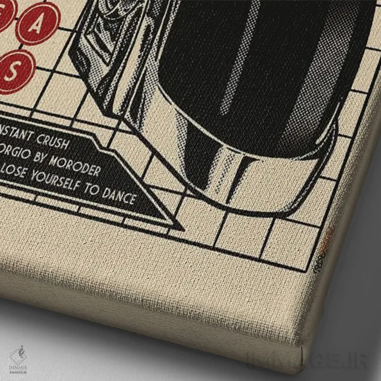 تابلو دکوراتیو دو نفره پانک شویم اثر رافائل گومز - نمای نزدیک بافت بوم