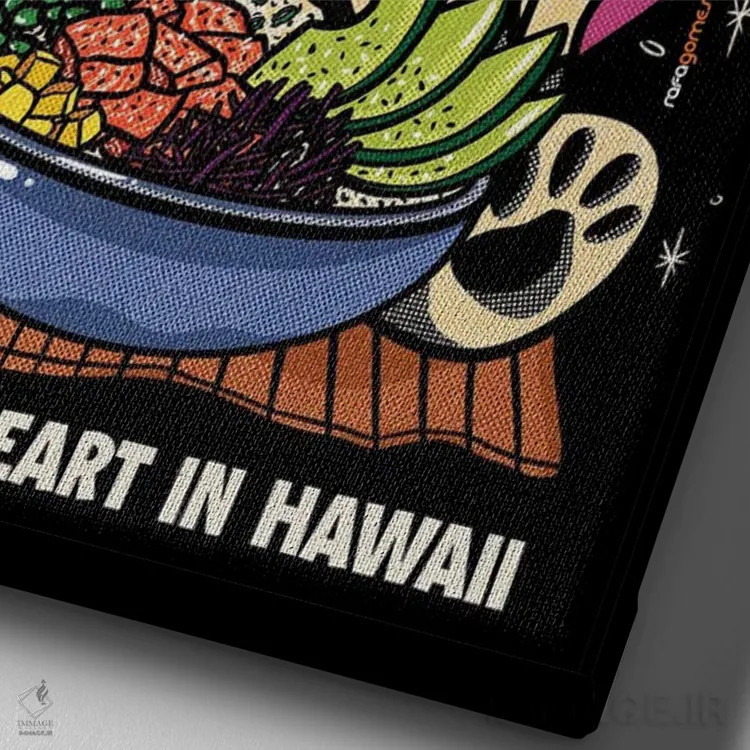 تابلو دکوراتیو ماهالو اثر رافائل گومز - نمای نزدیک بافت بوم