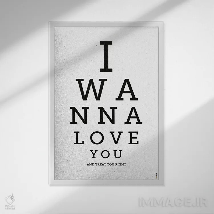 تابلو دکوراتیو می خواهم دوستت داشته باشم اثر رافائل گومز - نمای قابدار سفید