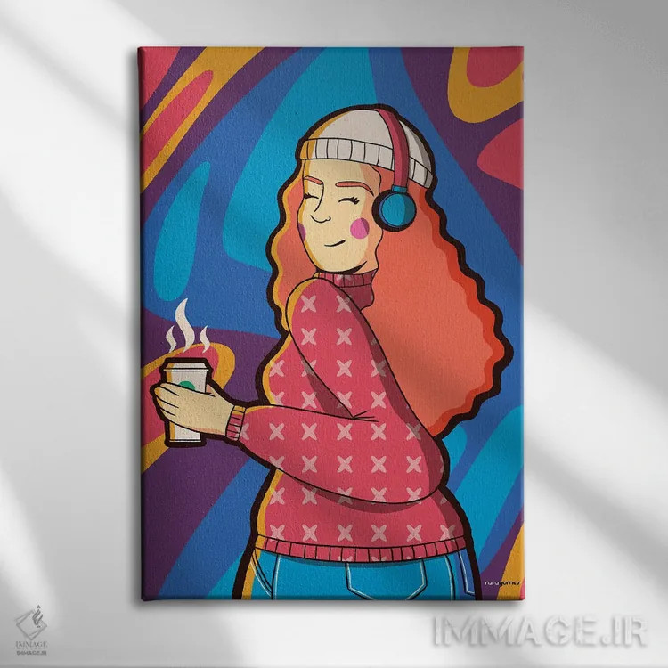 تابلو دکوراتیو اینستاگرل شماره ۴ اثر رافائل گومز - نمای روبهرو روی دیوار