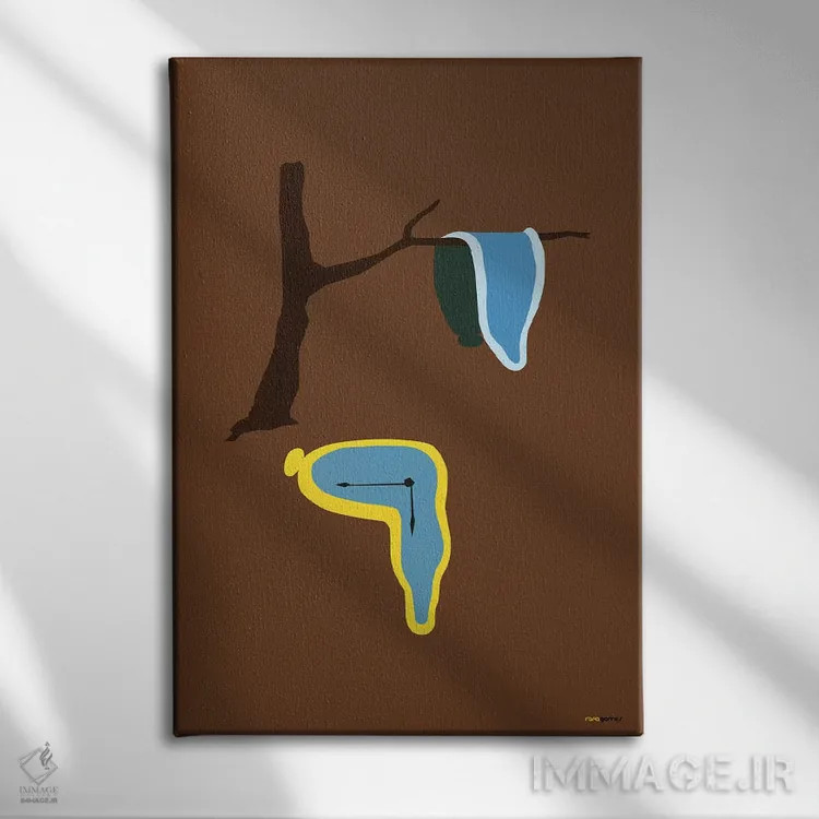 تابلو مینیمال تداوم حافظه اثر رافائل گومز - نمای روبهرو روی دیوار