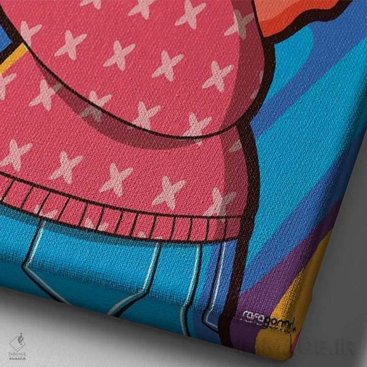 تابلو دکوراتیو اینستاگرل شماره ۴ اثر رافائل گومز - نمای نزدیک بافت بوم