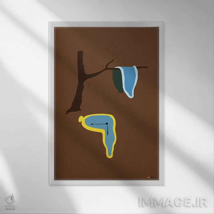 تابلو مینیمال تداوم حافظه اثر رافائل گومز - نمای قابدار سفید