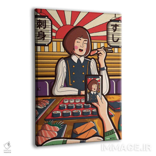 تابلو دکوراتیو اینستاگرل شماره ۷ اثر رافائل گومز - نمای پرسپکتیو محصول