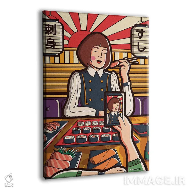 تابلو دکوراتیو اینستاگرل شماره ۷ اثر رافائل گومز - نمای پرسپکتیو محصول