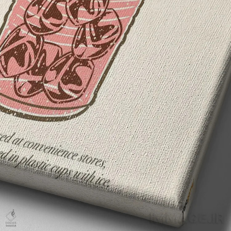 تابلو دکوراتیو نوشیدنی کره ای اثر رافائل گومز - نمای نزدیک بافت بوم