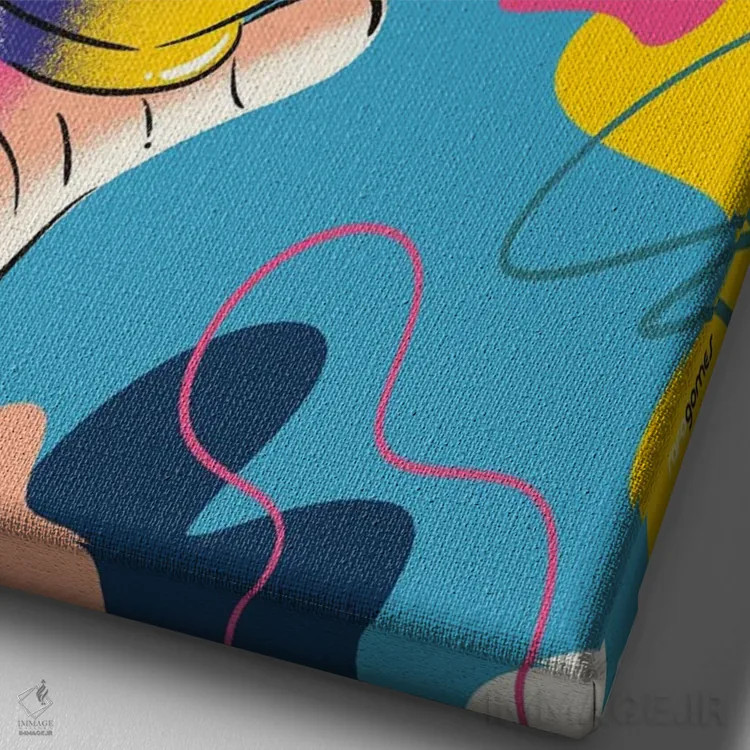 تابلو دکوراتیو قهوه رنگارنگ اثر رافائل گومز - نمای نزدیک بافت بوم