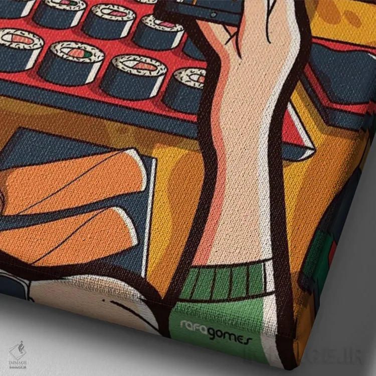 تابلو دکوراتیو اینستاگرل شماره ۷ اثر رافائل گومز - نمای نزدیک بافت بوم