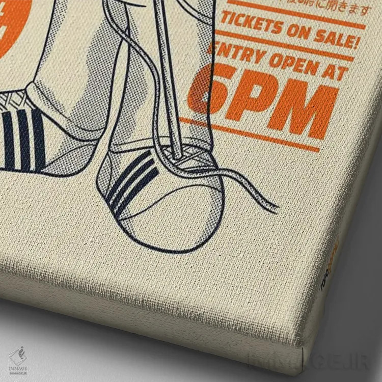 تابلو دکوراتیو ماریو مرکوری اثر رافائل گومز - نمای نزدیک بافت بوم