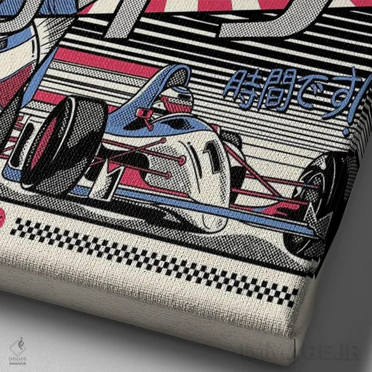 تابلو دکوراتیو جایزه بزرگ ژاپن - مسابقه ۱ اثر رافائل گومز - نمای نزدیک بافت بوم