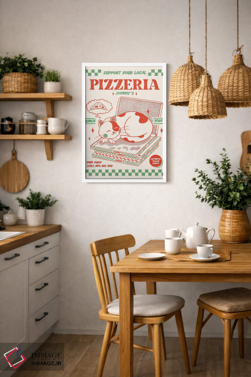تابلو دکوراتیو پیتزافروشی محلی خود را حمایت کنید اثر رافائل گومز - D3W