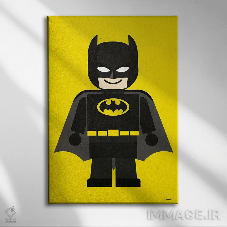 تابلو دکوراتیو بتمن اسباب بازی اثر رافائل گومز - نمای روبهرو روی دیوار