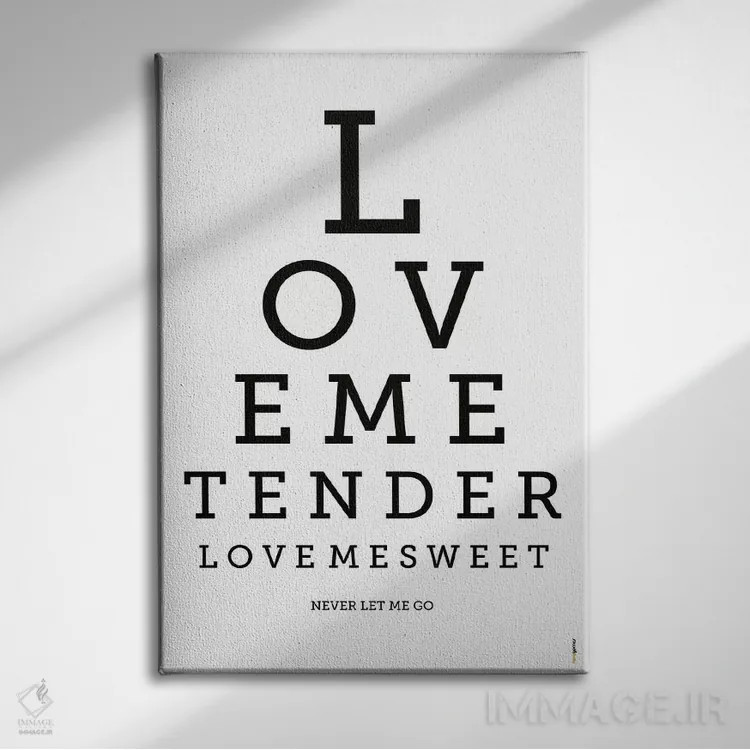 تابلو دکوراتیو دوستم بدار به نرمی اثر رافائل گومز - نمای روبهرو روی دیوار