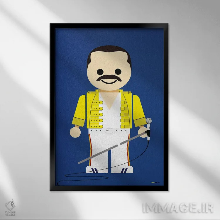 تابلو دکوراتیو فردی مرکوری اسباب بازی اثر رافائل گومز - نمای قابدار مشکی