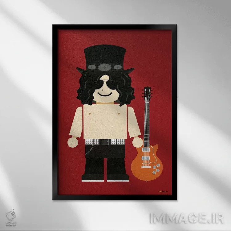 تابلو دکوراتیو اسلش اسباب بازی اثر رافائل گومز - نمای قابدار مشکی