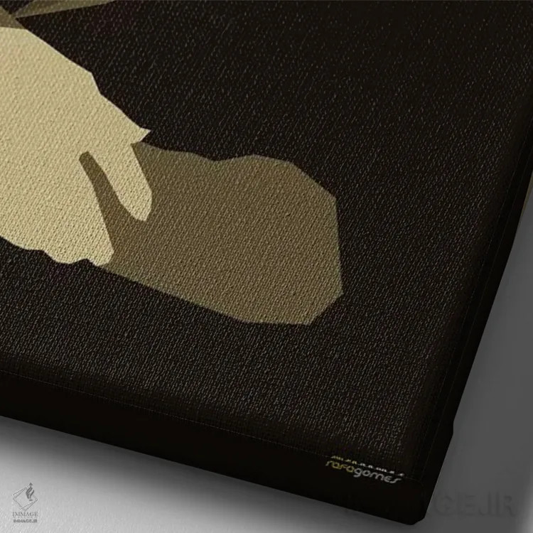 تابلو مینیمال مونالیزا اثر رافائل گومز - نمای نزدیک بافت بوم