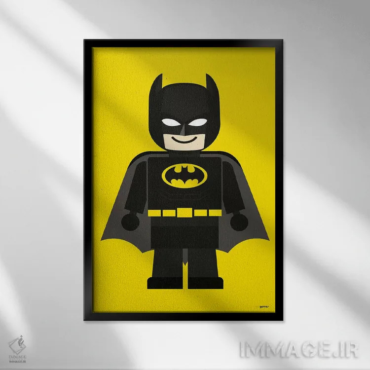تابلو دکوراتیو بتمن اسباب بازی اثر رافائل گومز - نمای قابدار مشکی
