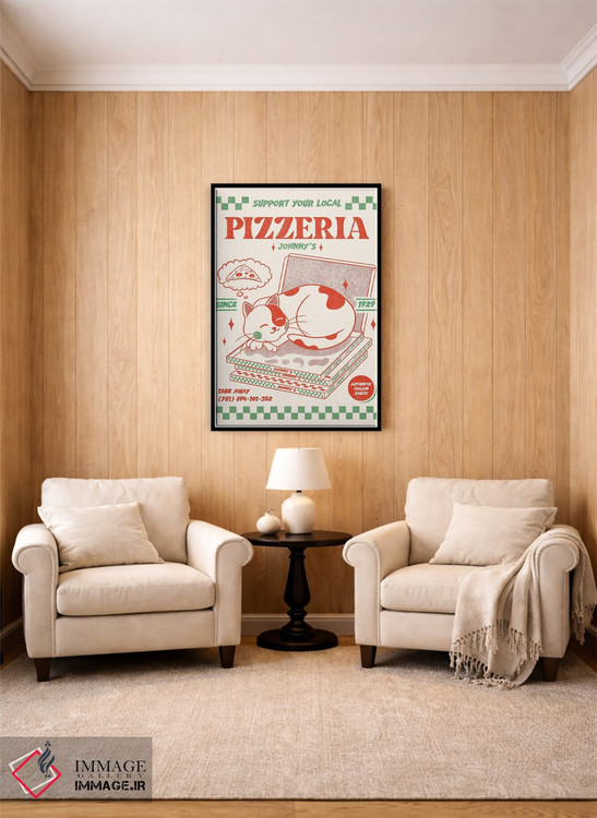 تابلو دکوراتیو پیتزافروشی محلی خود را حمایت کنید اثر رافائل گومز - D5B