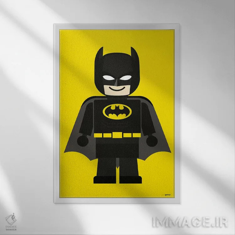 تابلو دکوراتیو بتمن اسباب بازی اثر رافائل گومز - نمای قابدار سفید