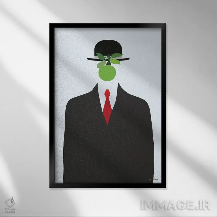 تابلو مینیمال پسر انسان اثر رافائل گومز - نمای قابدار مشکی