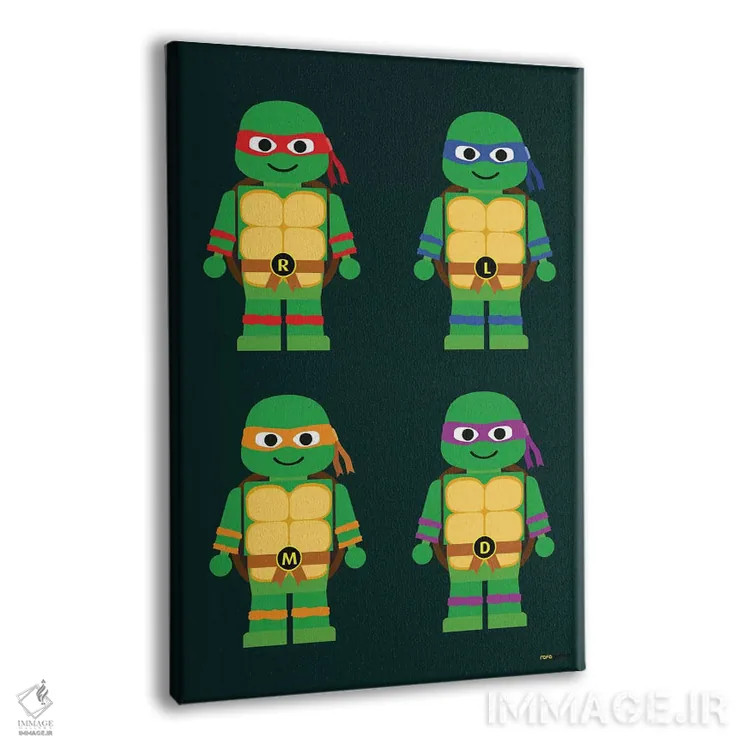 تابلو دکوراتیو لاک پشت های نینجا نوجوان جهش یافته اسباب بازی اثر رافائل گومز - نمای پرسپکتیو محصول