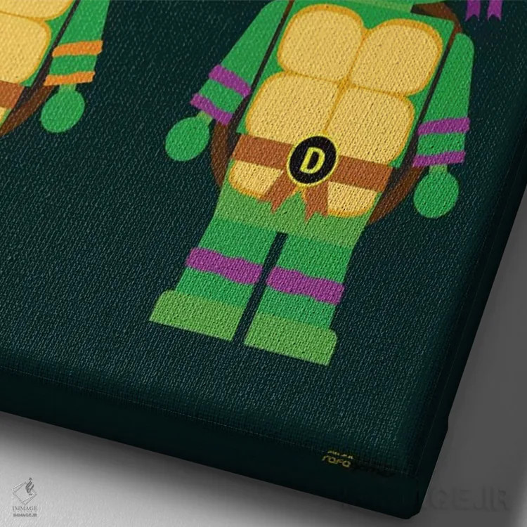 تابلو دکوراتیو لاک پشت های نینجا نوجوان جهش یافته اسباب بازی اثر رافائل گومز - نمای نزدیک بافت بوم