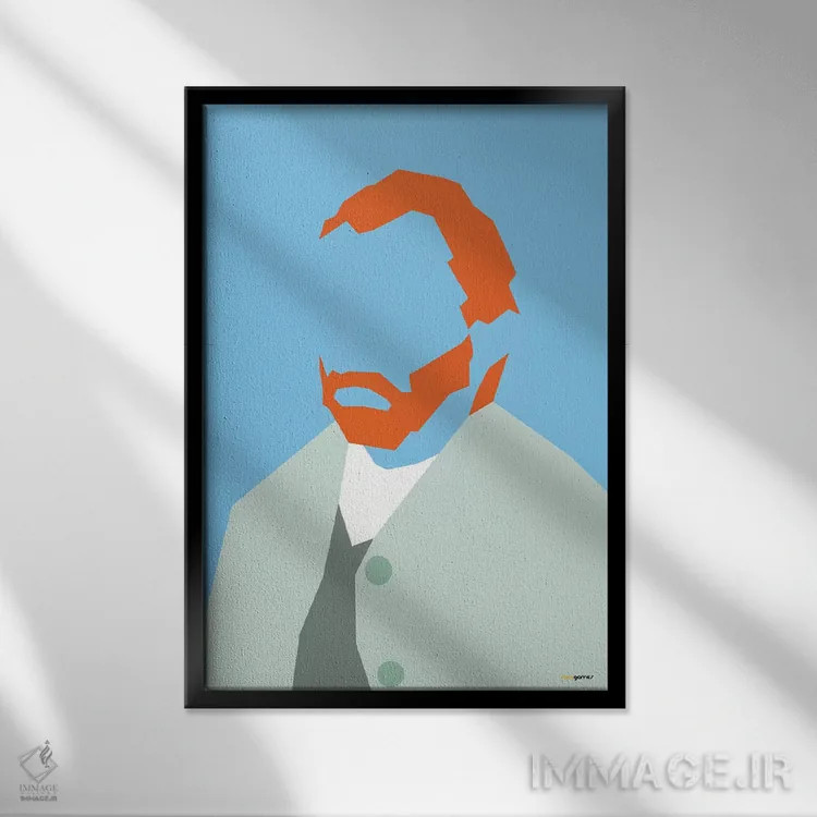 تابلو مینیمال ون گوگ اثر رافائل گومز - نمای قابدار مشکی